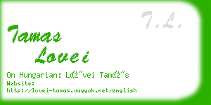 tamas lovei business card